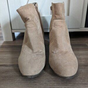 Lulu's Faux Suede Tan Ankle Boots